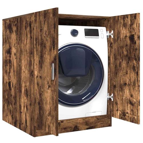 vidaXL Meuble pour machine à laver Chêne fumé 71x71,5x91,5 cm