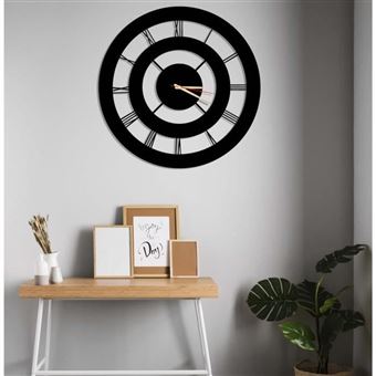 -40€ Sur Grande Gorloge Murale Ronde En Métal De Style Moderne - 50cm ...