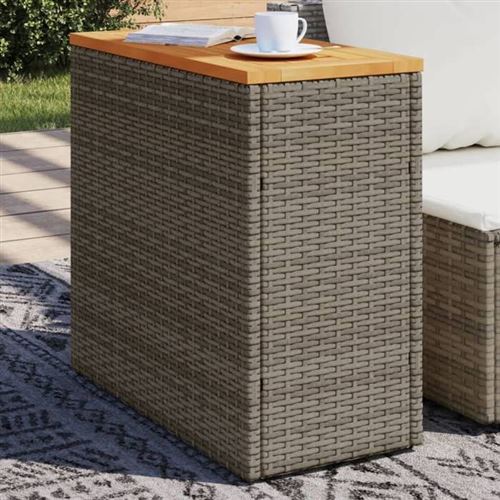 vidaXL - Table d'appoint de jardin - Bois - Gris - 58x27,5x55 cm - Image 3
