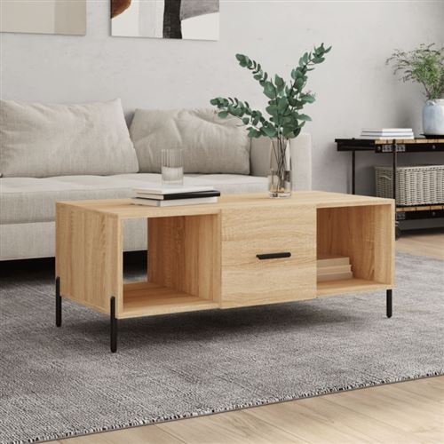Vidaxl Table Basse Chêne Sonoma 102X50x40 Cm Bois D Ingénierie - Image 3