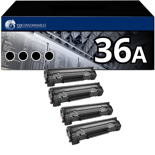 Non Communiqué Noir Pack 4 Toners Compatible Hp 36A