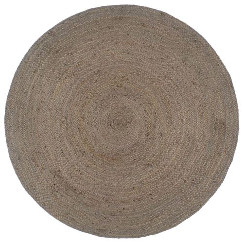 vidaXL Tapis fait à la main Jute Rond 210 cm Gris