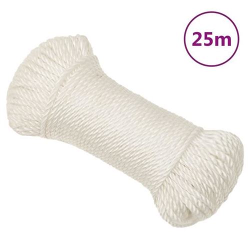 Vidaxl Blanc Corde De Travail 8 Mm 25 M - Image 3