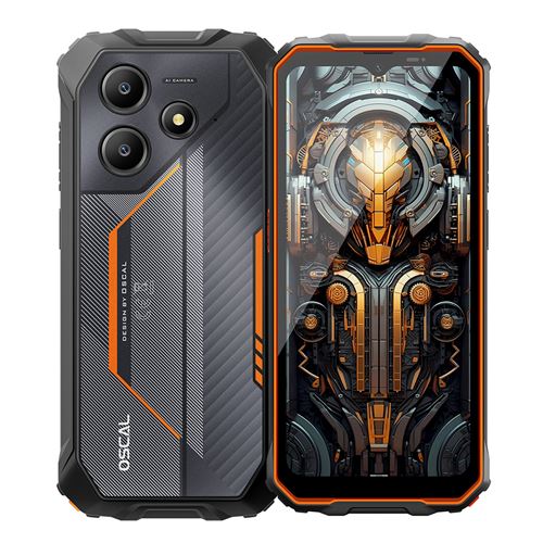 Oscal Marine 2 Téléphone Portable 6.56, 11000mAh, 12(4+8)Go+64Go, 16MP+8MP,Empreinte digitale/NFC,Dual SIM 4G smartphone-395g-Orange