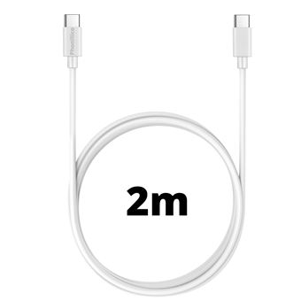 Cable USB-C USB-C Blanc 2m pour Samsung Galaxy Galaxy S26/Galaxy S25 Phonillico® - 1