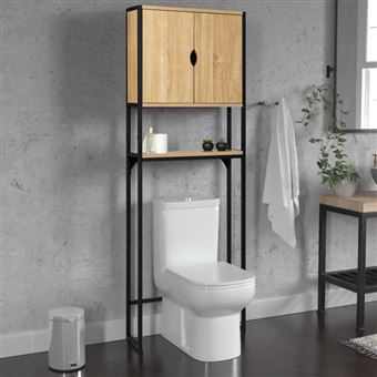 Meuble étagère dessus WC placard DETROIT design industriel - Accessoires  salles de bain et WC - Achat & prix