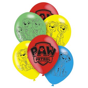 6 ballons latex pat patrouille 27.5cm - amscan 9914242 - 1