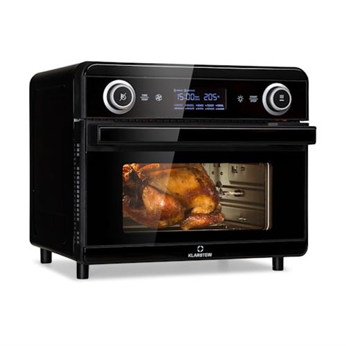 Friteuse À Air Chaud - Klarstein Aerovital Jumbo - 3 En 1 - Grille-Pain - 1550 W - 18 L - Noir