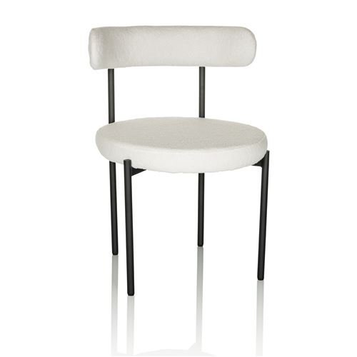 Living Chair / Dining Chair TEDIO Tissu Bouclé blanc hjh OFFICE