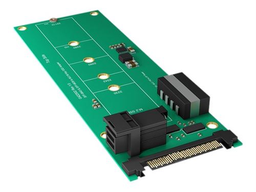 ICY BOX IB-M2B02 - Adaptateur d'interface - M.2 - M.2 Card - SAS 12Gb/s, U.2 - vert