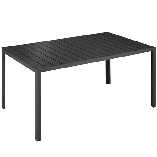 TecTake Table de jardin BIANCA 150 x 90 cm pieds réglables en hauteur - noir/noir