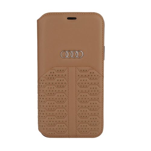 Audi Coque en cuir pour iPhone 12/12 Pro - marron