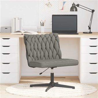 Chaise pivotante de bureau Gris clair Tissu - 1
