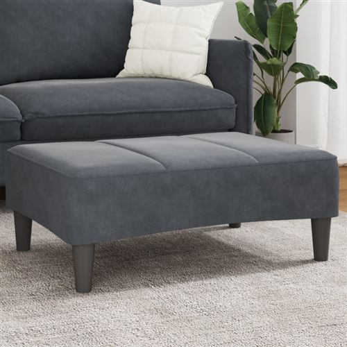 Vidaxl Gris Repose-Pied Foncé 77X55x31 Cm Velours - Image 3