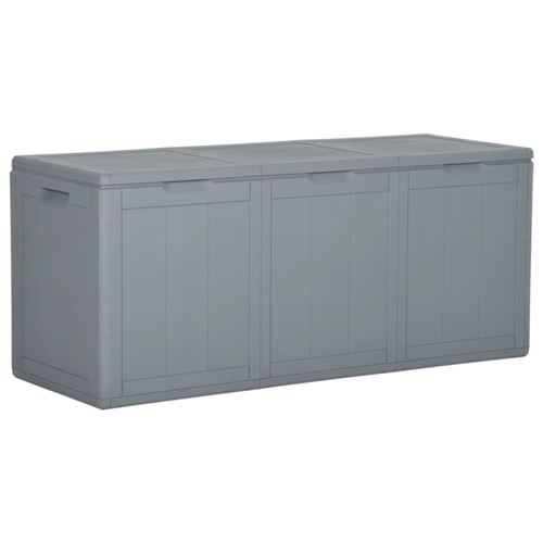 Boîte de rangement de jardin 270 L Gris PP Rotin