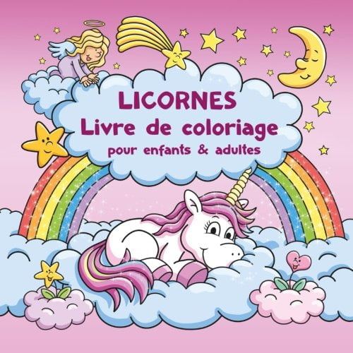 Livre de coloriage Licornes pour enfants et adultes - 30 dessins - 66 pages Format 21,5 x 21,5 cm