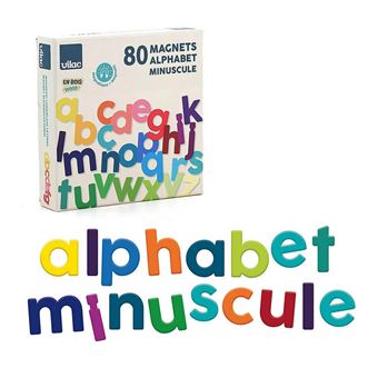 Magnets Bois 80 Lettes Minuscules, Chiffres et Signes - Jeux - Jouets