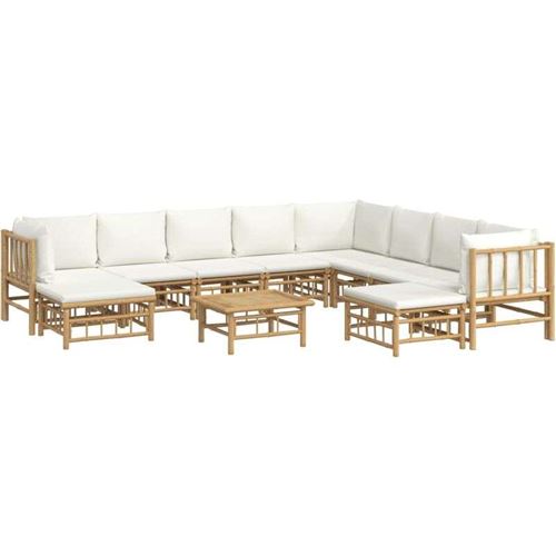 Non Communiqué Beige Salon De Jardin Modulable Vidaxl Bambou 6 Pieces 10 Personnes
