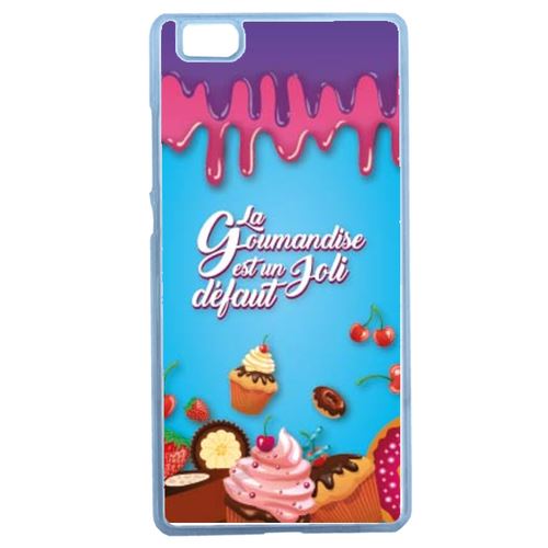 Coque La Gourmandise Est Un Joli Defaut Fond Bleu 01 Compatible Huawei Ascend P8 Lite Transparent