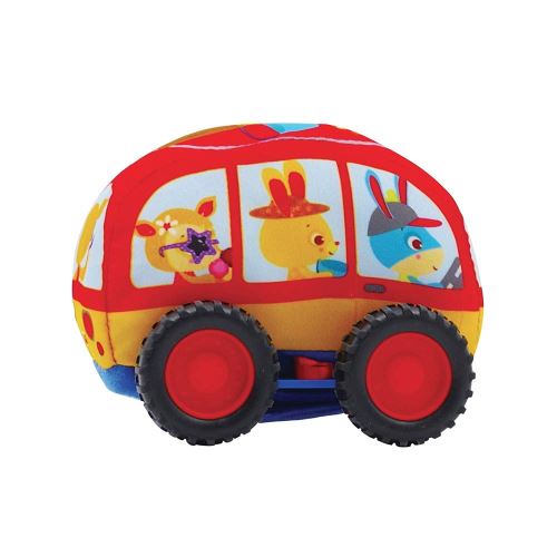 Ludi- Mini Van Voiture à rétro-Fiction | Développe la dextérité | Jouet en Tissu molletonné | Lavable | À partir de 18 Mois, 30049, White