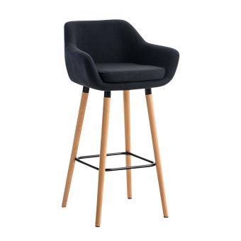 CLP Tabouret de bar Grant tissu , Noir - 1