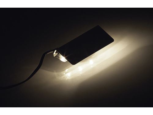 Dispositif d'éclairage pour vitrine - 4 pinces et 12 LED - blanc du jour