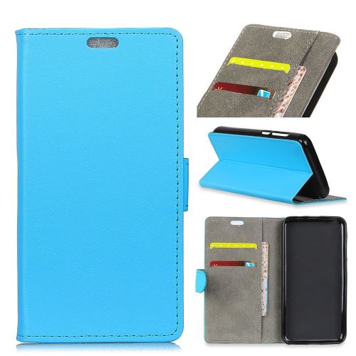 Etui en PU support avec fentes pour cartes bleu pour votre Motorola Moto G7 Power