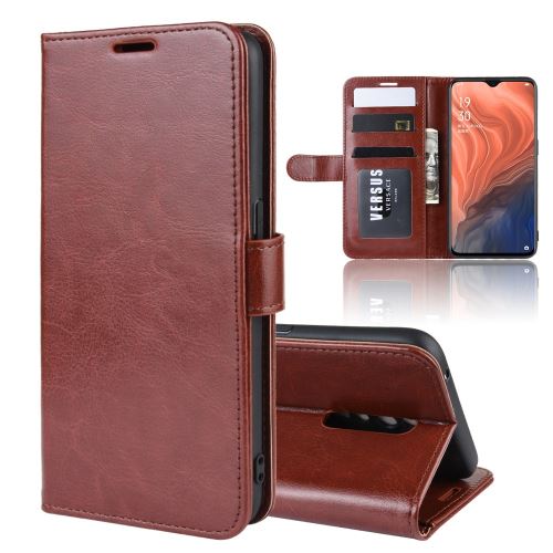 Etui en PU cheval fou avec support marron pour votre Oppo Reno Z