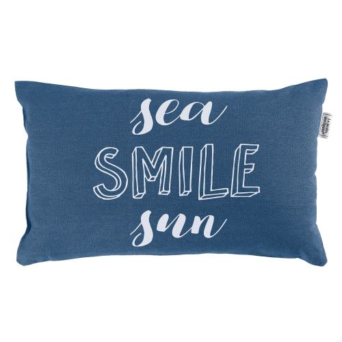 Coussin 30 x 50 cm coton imprime pacifique smile Indigo