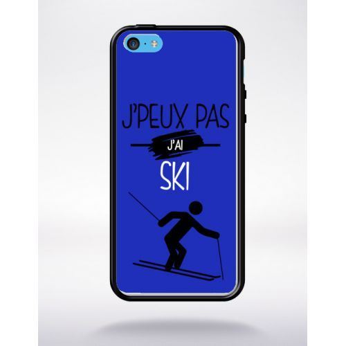 Coque j peux pas j ai ski 12 compatible apple iphone 5c bord noir silicone