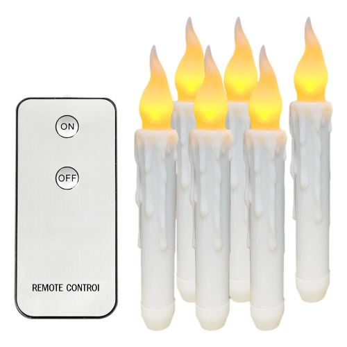 Télécommande Homemory 6PCS LED fonctionnant sur batterie sans flamme Bougies lumières conicité_Kiliaadk216