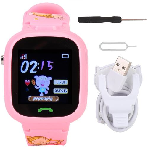 Enfant Montre GPS étanche montre de positionnement caméra SOS réveil enfants Smartwatch (rose)
