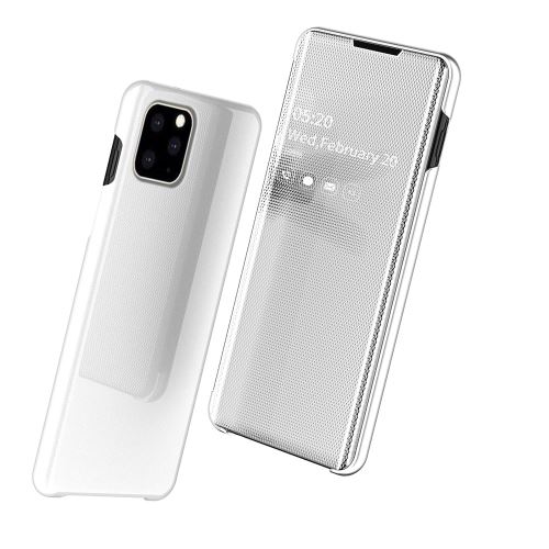 Etui en PU miroir de vue vertical blanc pour votre Apple iPhone XR (2019) 6.1 pouces