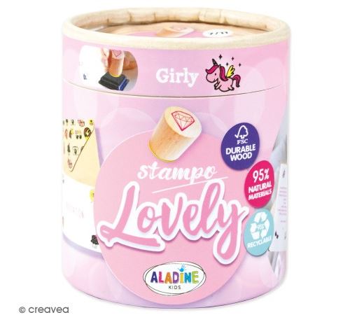 Kit de tampons bois Stampo Lovely - City girly - 15 pcs