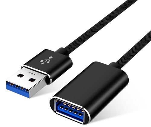 Cable Rallonge USB 3.0 de 2m Compatible avec Clé USB Manette de Jeu Clavier Souris Imprimante Ordinateur Phonillico®