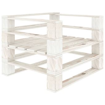 vidaXL Fauteuil palette de jardin Bois Blanc - Mobilier de ...