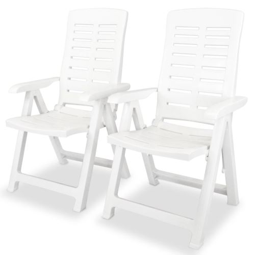 2 Pcs Chaise Longue Inclinable De Jardin 60x61x108 Cm Plastique Mobilier De Jardin Achat Prix Fnac