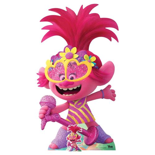 Figurine en carton Poppy GRAND Singing Microphone Trolls World Tour 157 cm