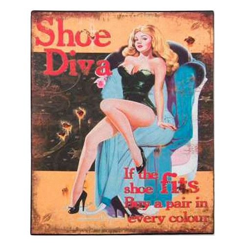 Plaque métallique Pin-up série Divas - Chaussures