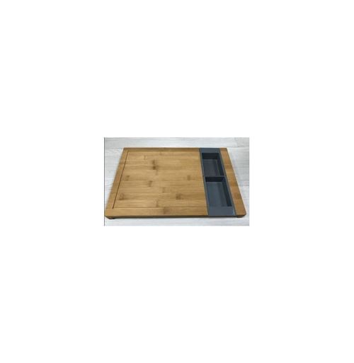 Planche à découper avec 2 bacs amovibles - L 40 x l 27 cm - Bambou
