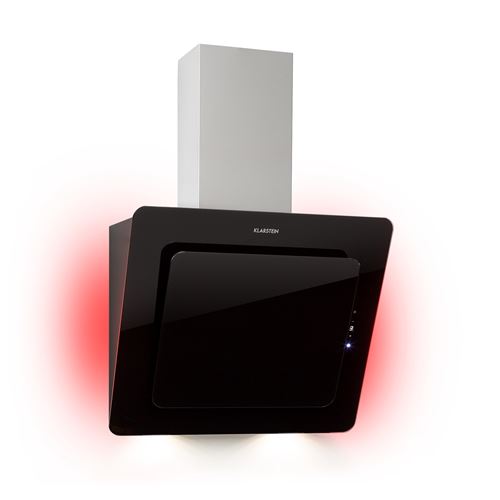 175 sur klarstein helena 60 hotte murale aspirante 60cm debit 595 m h ecran led classe a noire hotte decorative murale achat prix fnac