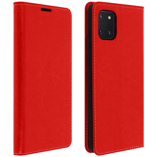 Étui pour Samsung Galaxy Note 10 Lite Cuir Porte cartes Support Vidéo rouge