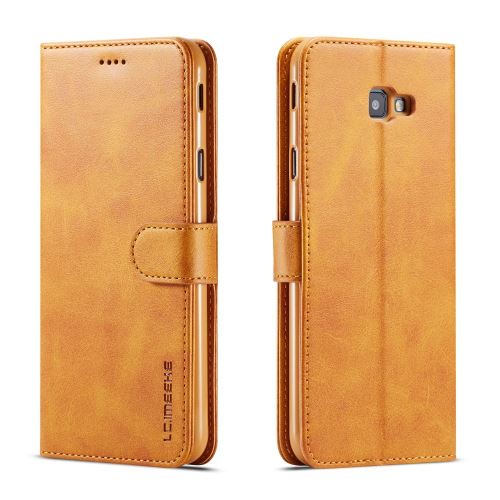 Etui en PU magnétique avec support marron pour votre Samsung Galaxy J4 Plus