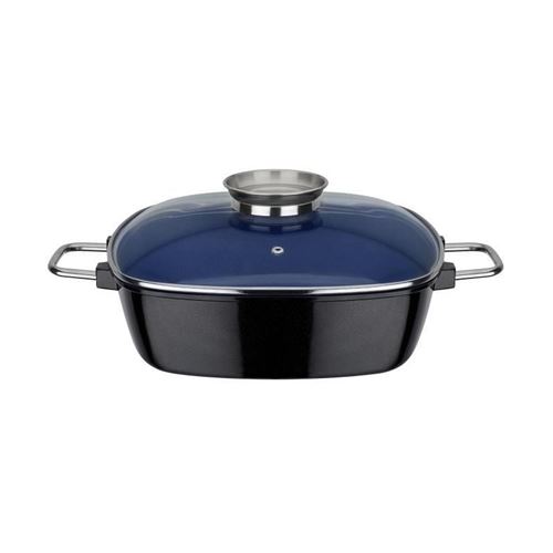Gsw Cocotte Revetement Greblon Cobalt A Induction Gourmet - 28 X 28 Cm