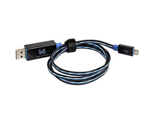 Real Power LED Floating Câble Câble flottant micro-USB Schwarz/blau