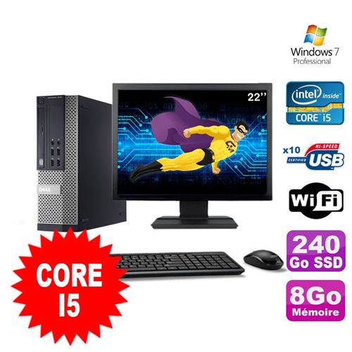 Pc dell optiplex 990 sff i5-2400 3.1ghz 8go 240go ssd dvd wifi w7 ecran 22' État correct - Dell reconditionné disponible sur Fnac