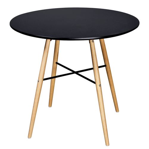 Table de salle à manger ronde noire matte