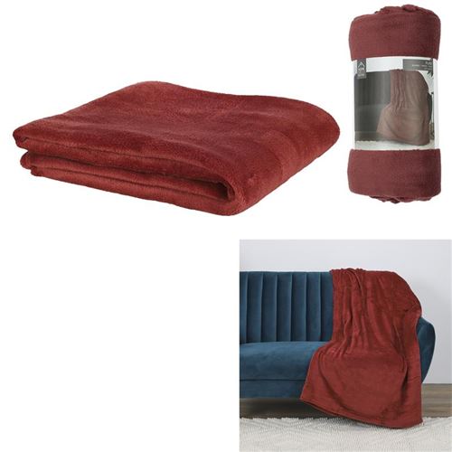 Plaid en microfibre - 125 x 150 cm - Rouge