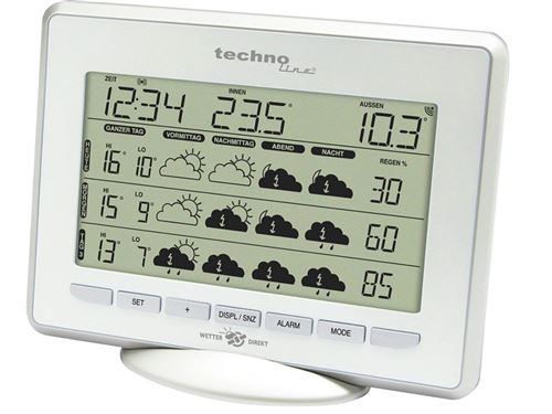 Technoline wd blanc argenté métallique 1800 station météorologique directe
