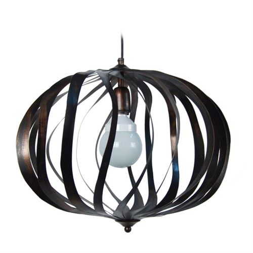 Tosel 11226 suspension ovalia acier 100 w e27 noir or